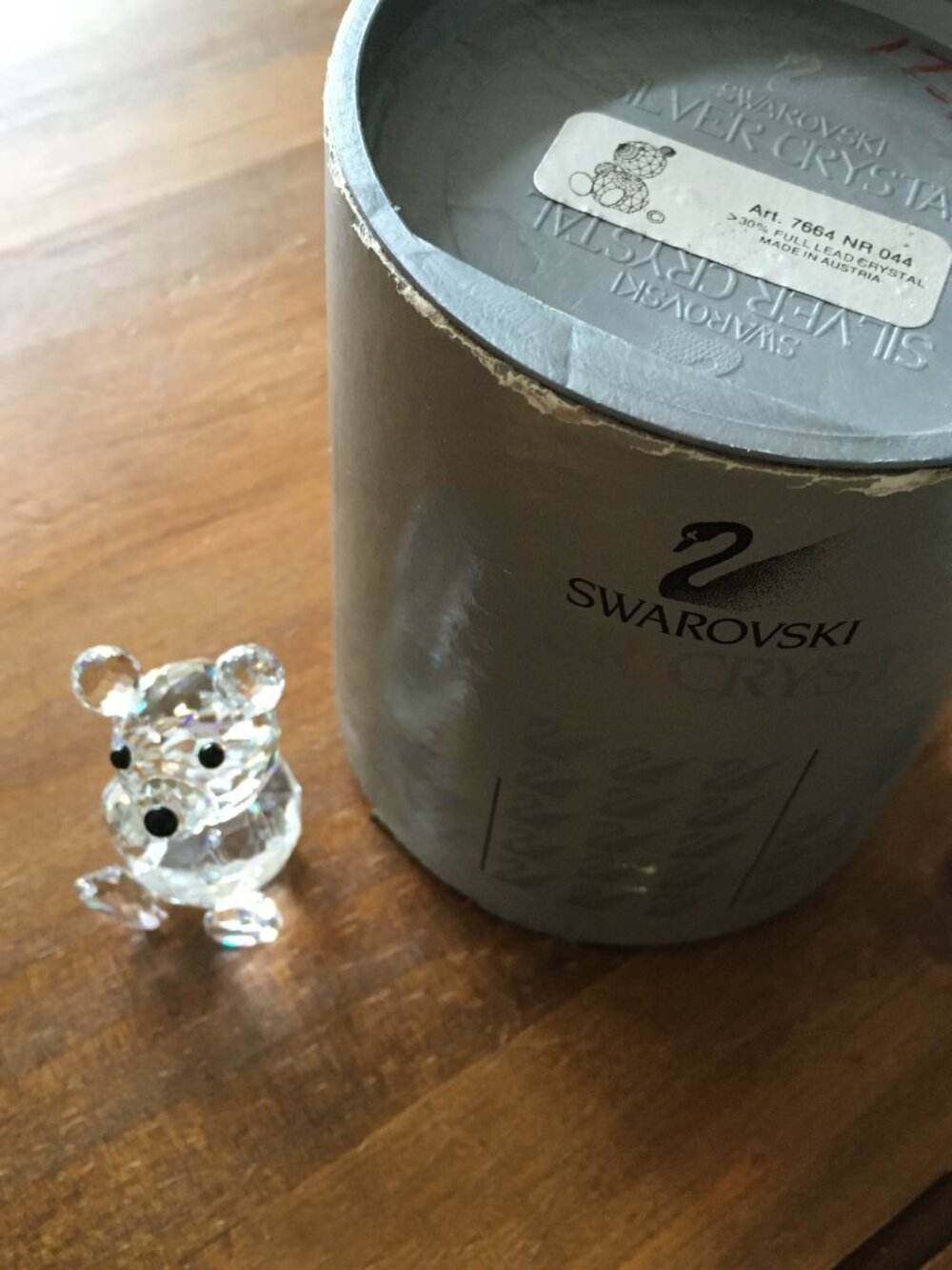 Swarovski Crystal Teddy Bear Figurine - Clear Glass Home Accent